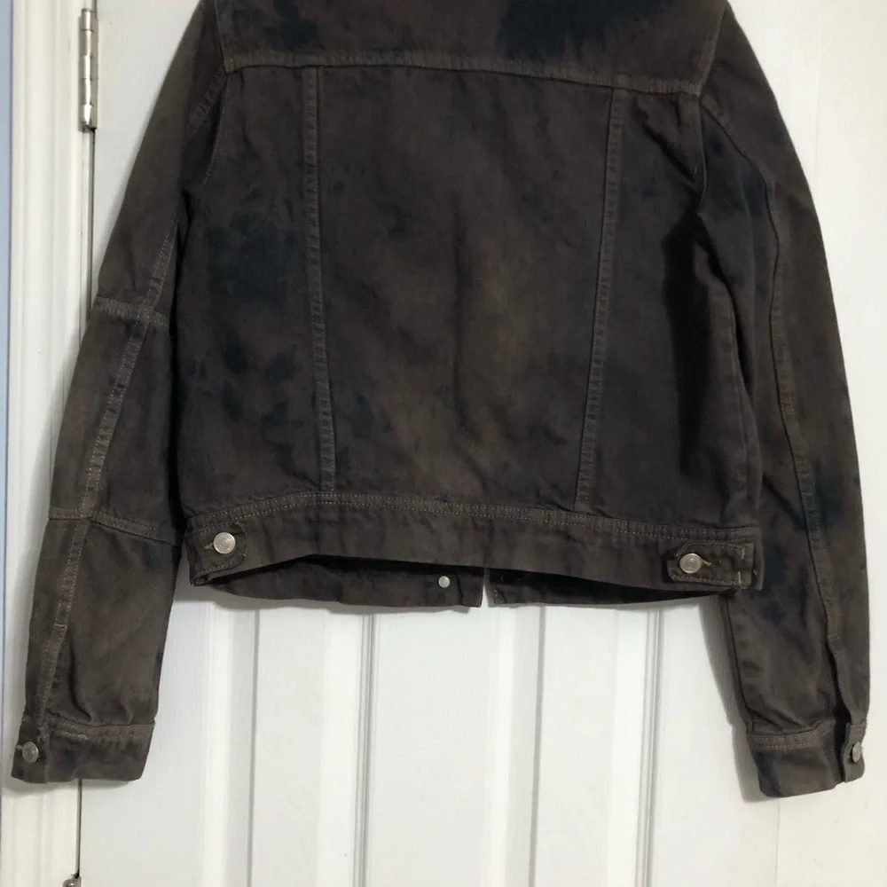 Free people Rumors dark blotched tie dye denim jacket. women’s size medium - Picture 8 of 12